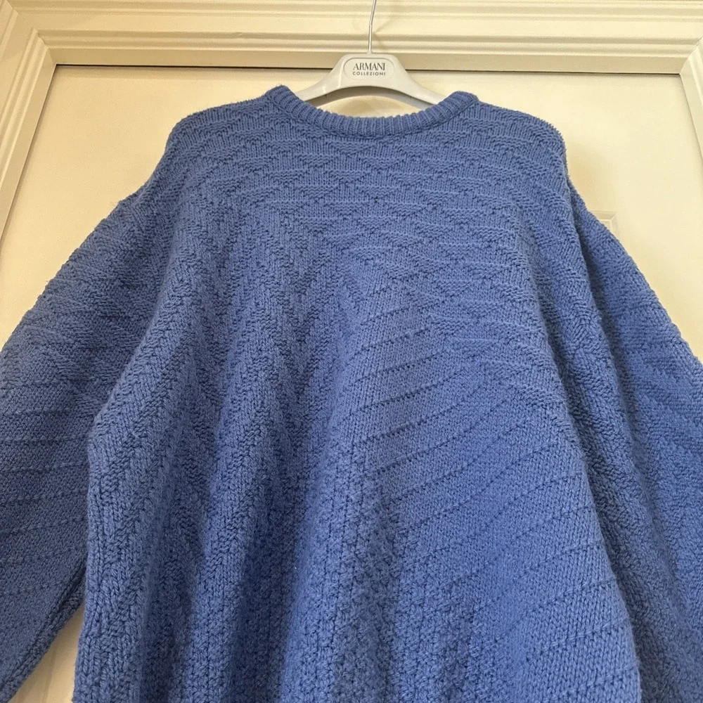 Vtg‎ Environmental Clothing Sweater Mens XL Blue Chunky Knit Pullover Fisherman